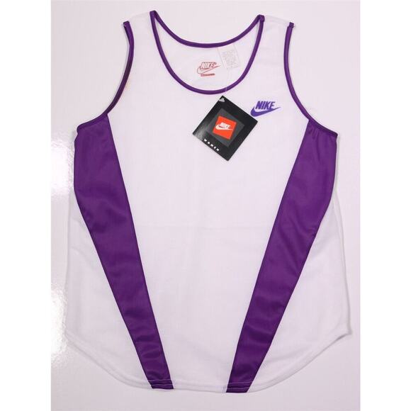 Nikes Women's Vintage 1980's Purple/White Workout Top Shirt Top M (10-12) - Picture 1 of 5